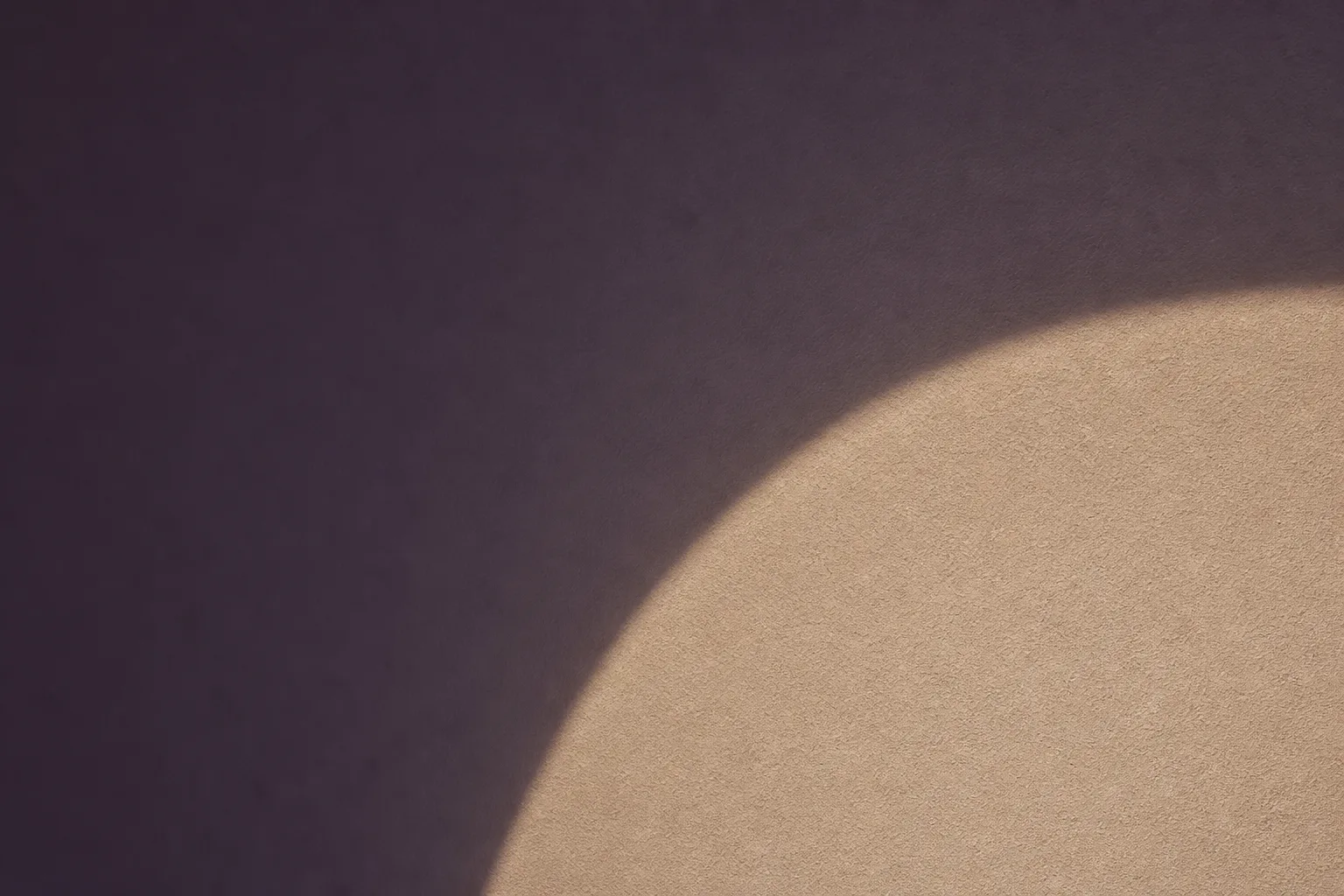 Light and shadow arcing across a curved architectural surface
