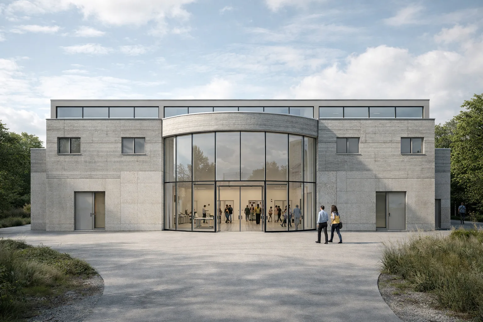 Photoreal exterior rendering of Gallery Wing, generated from its floor plan