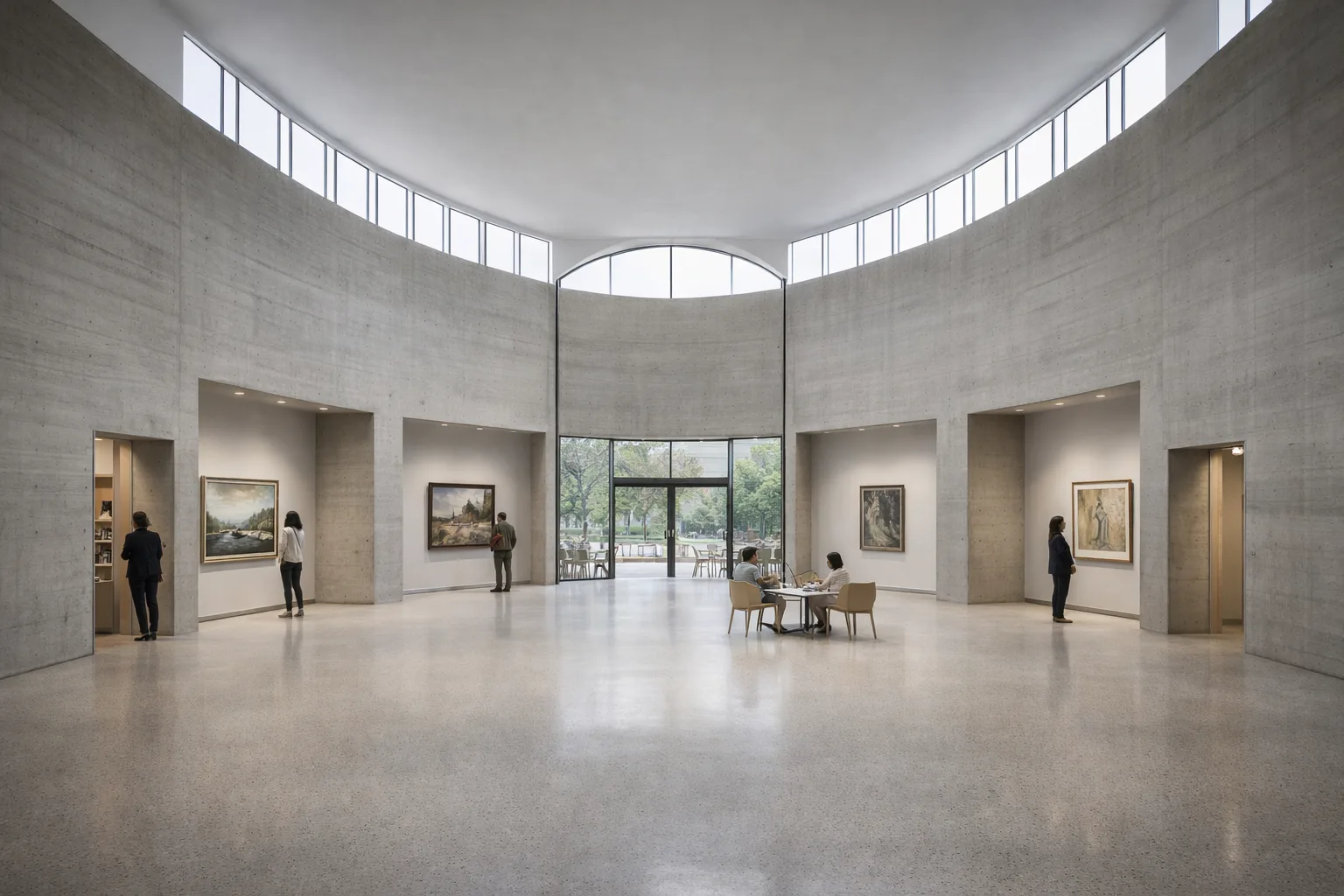 Photoreal interior rendering of Gallery Wing, generated from its floor plan