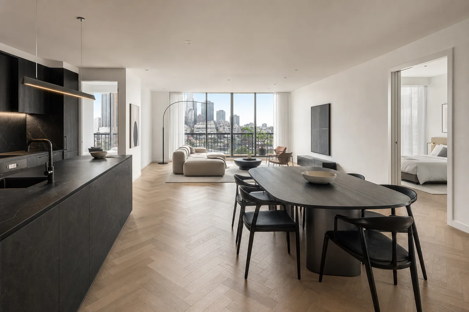Photoreal interior rendering — Open-Plan Flat